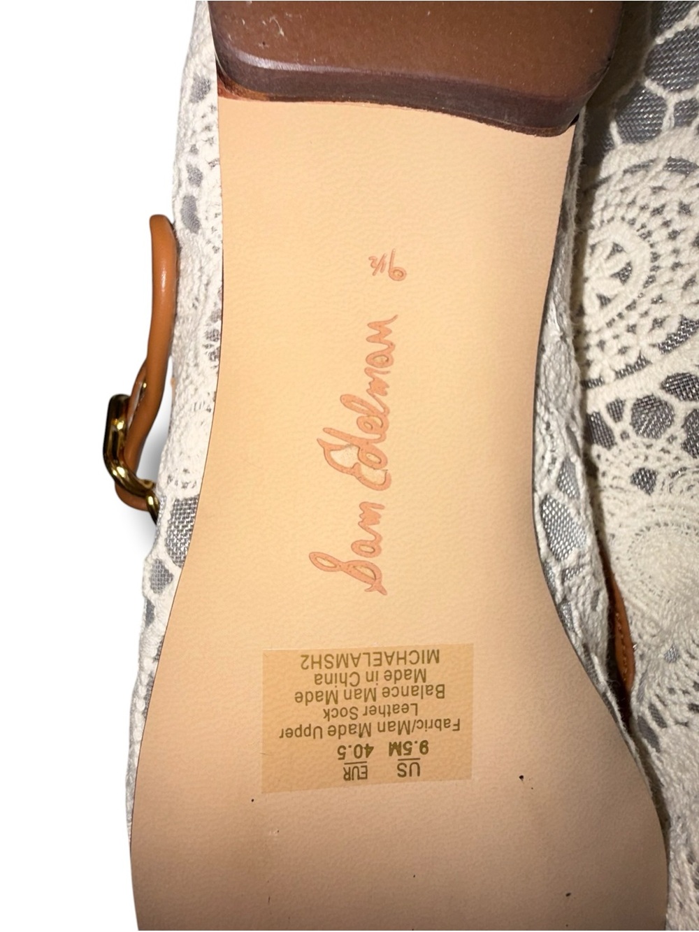 NEW SAM EDELMAN Michaela Flats - Neutral Cream Crochet Women’s 9.5M - Picture 4 of 11